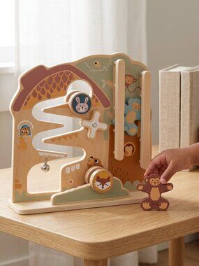 Montessori Wooden Activity Maze Busy Board Toy Toddler Learning Game New